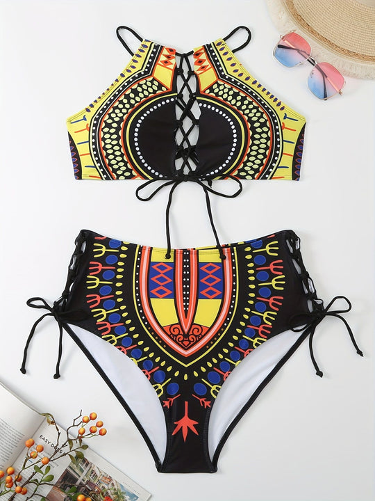 Damen Hochwertiger Bikini mit raffiniertem Schnürdesign EB
