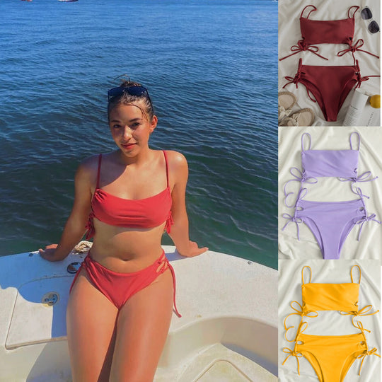 Damen Bandeau-Bikini mit raffinierten Bindebändern EB