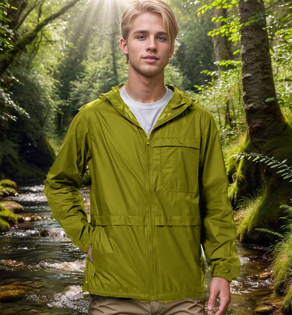 Herren leichte Outdoor-Jacke mit praktischen Taschen und verstellbarem Kapuzenkragen EB