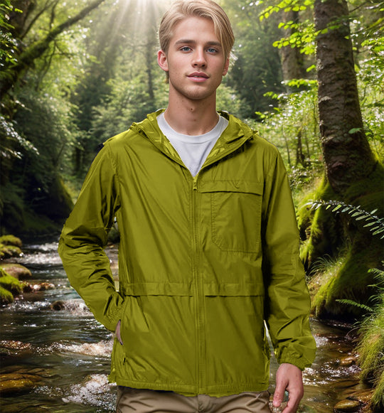 Herren leichte Outdoor-Jacke mit praktischen Taschen und verstellbarem Kapuzenkragen EB