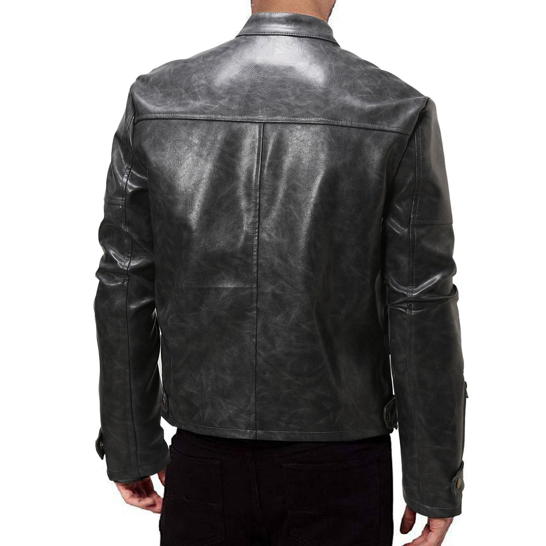 Herren Lederjacke mit Stehkragen