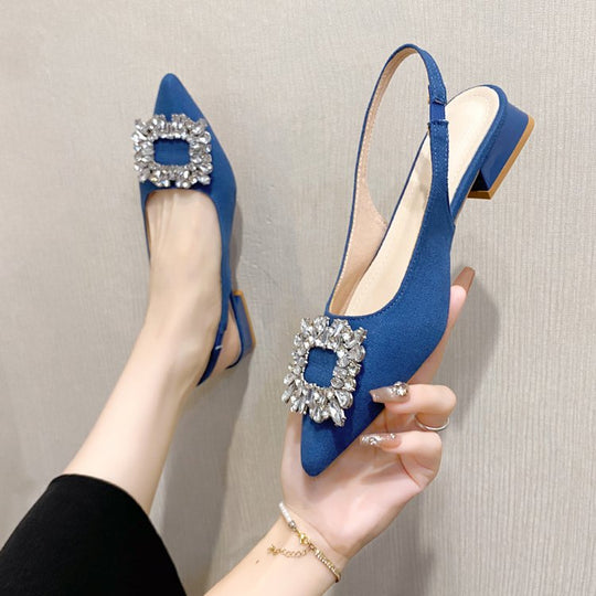 Damen Slingback-Pumps mit funkelndem Strassakzent EB