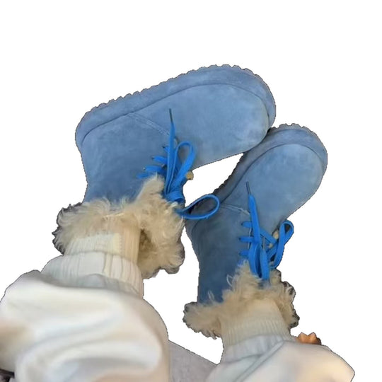 Damen Fleecegefütterte Winterboots mit rutschfester Sohle und modernem Design EB