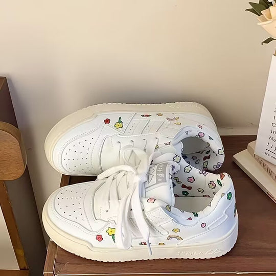 Damen Sportliche Sneakers mit floralem Design EB