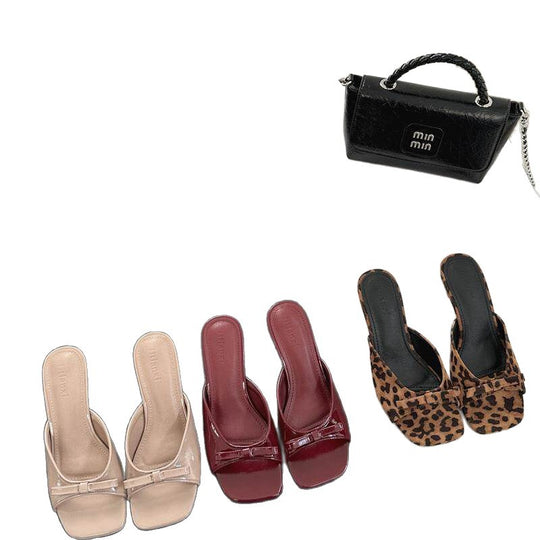 Damen elegante Slipper mit zarter Schleifenverzierung EB