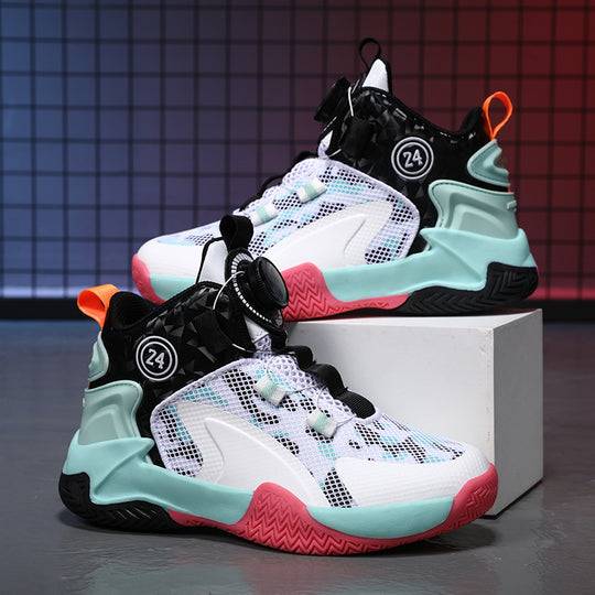 Unisex atmungsaktive Basket-Performance-Sneaker mit Drehverschluss, verstärkter Ferse und griffiger Profillaufsohle EB