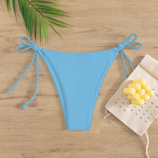 Damen Hochgeschnittenes Bikini-Unterteil mit verstellbaren Bindebändern EB