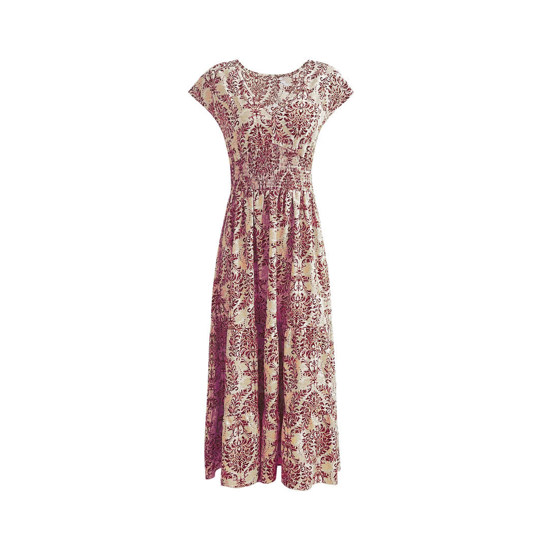 Damen Maxikleid mit floralem Muster und taillierter Passform EB