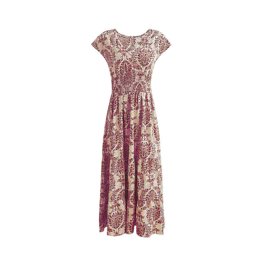 Damen Maxikleid mit floralem Muster und taillierter Passform EB