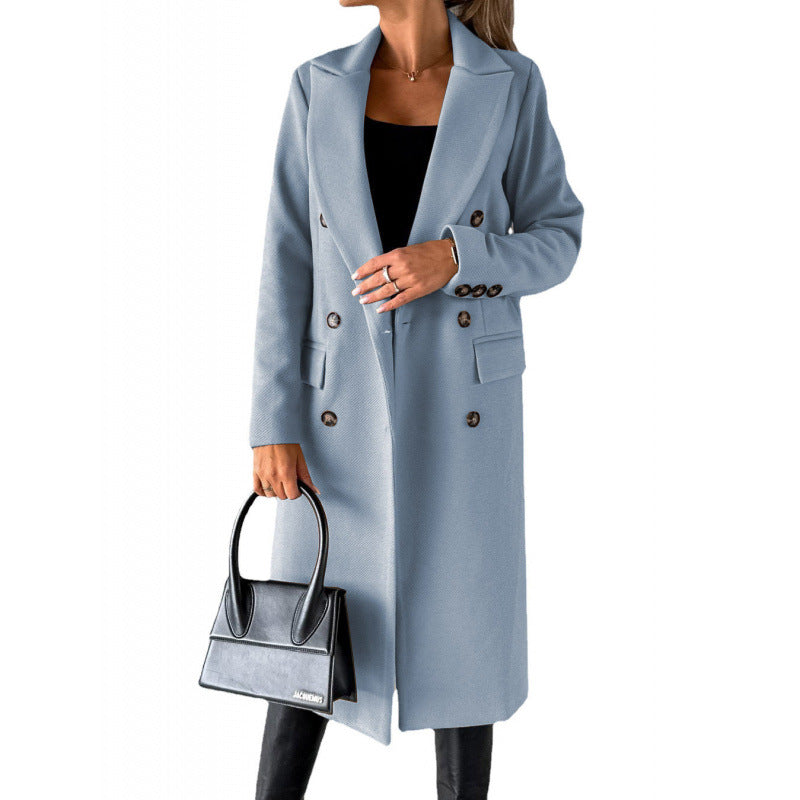 Damen Eleganter Doppelreihiger Mantel mit hochmodernem Schnitt EB