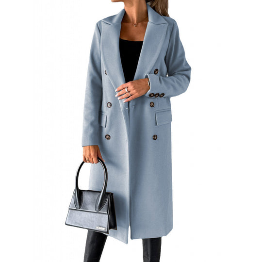 Damen Eleganter Doppelreihiger Mantel mit hochmodernem Schnitt EB