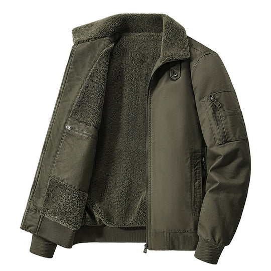 Men's  thermal sherpa-lined utility bomber jacket with inner zip stash pocket EB