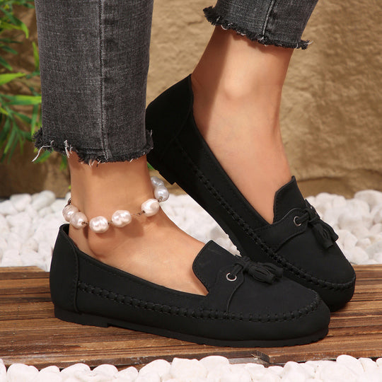 Damen Mokassins mit eleganter Quastenverzierung und komfortabler Sohle EB