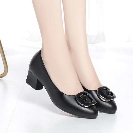 Damen Elegante Pumps mit modischem Schmuckdetail und komfortablem Blockabsatz EB