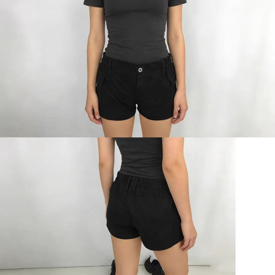 Damen Cargo-Shorts mit funktionalen Seitentaschen und elastischem Bund EB