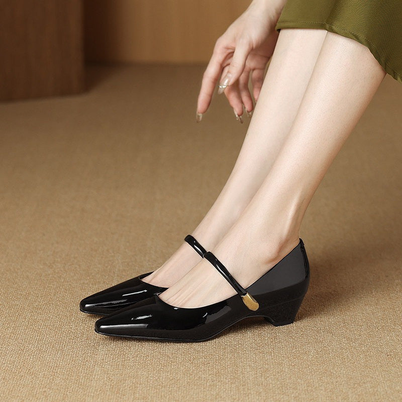 Damen elegante Slingback-Ballerinas mit modischem Riemchen EB
