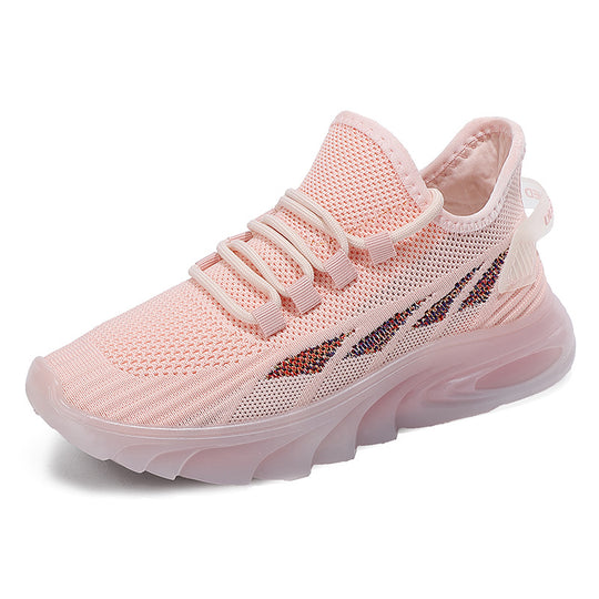Damen Sportliche Freizeit Sneakers mit atmungsaktiver Mesh-Oberfläche und dämpfender Sohle EB