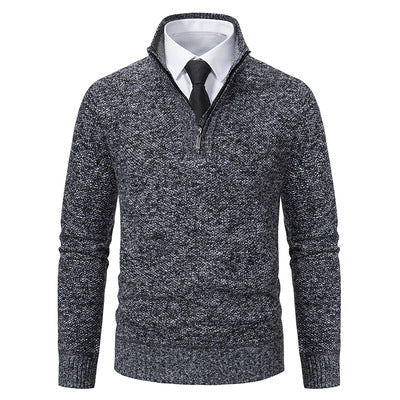 Herren Pullover mit Stehkragen und attraktivem Zipper EB