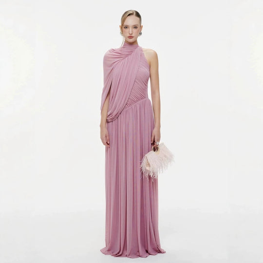 Damen Elegantes Wickelkleid mit asymmetrischem Design und fließendem Drapée EB