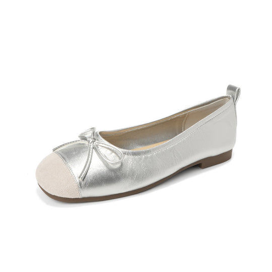 Damen Ballerinas mit elegantem Schleifenakzent aus hochwertigem Leder EB