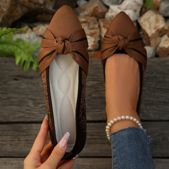 Damen Ballerina Schuhe mit eleganter Schleife EB