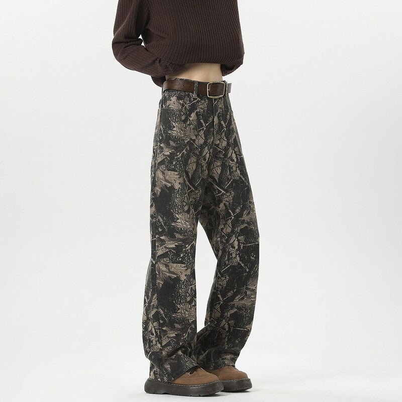 Damen Weitgeschnittene Cargohose mit geschmackvollem Camouflage-Muster EB