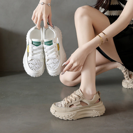 Damen modische Sneakers mit luftigen Einsätzen und komfortabler Dämpfung EB