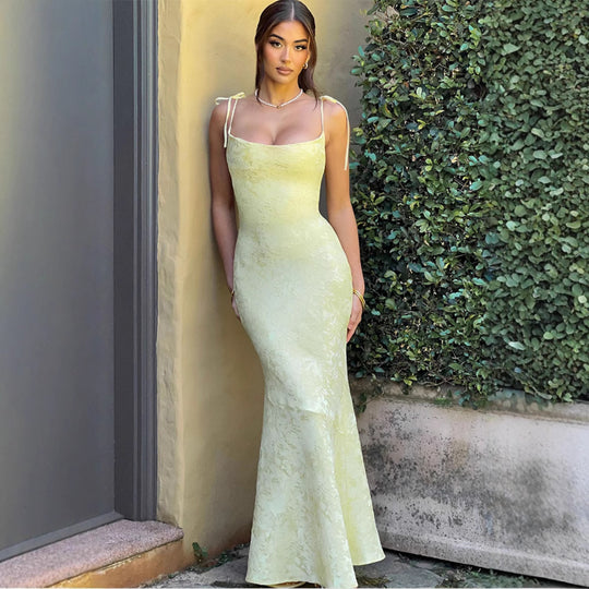 Damen Elegantes Abendkleid mit floralem Muster und verstellbaren Trägern EB