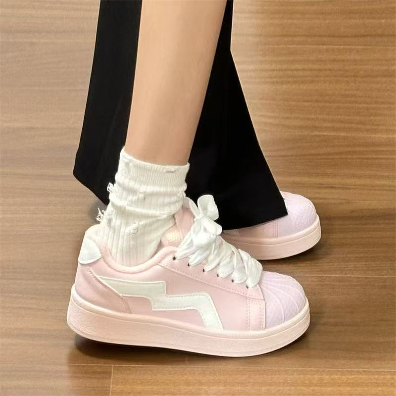 Damen Sportliche Sneaker mit dekorativen Rüschen und farbenfrohem Design EB