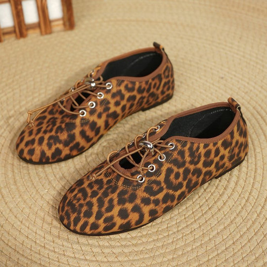 Damen modische Sneaker mit Leopardendruck EB