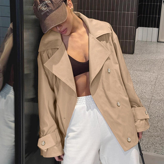Damen Oversized Trenchcoatjacke mit eleganten Details EB