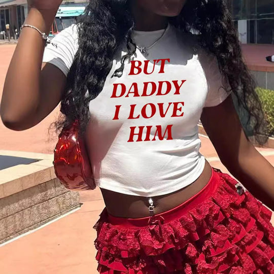 Damen Crop-Top mit auffälligem Schriftzug EB
