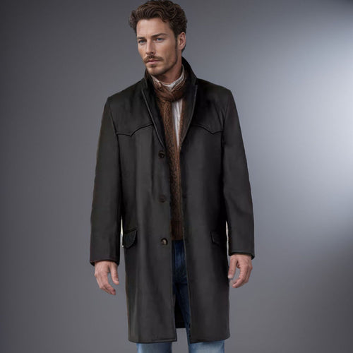 Herren eleganter Wollmantel mit modernen Akzenten EB