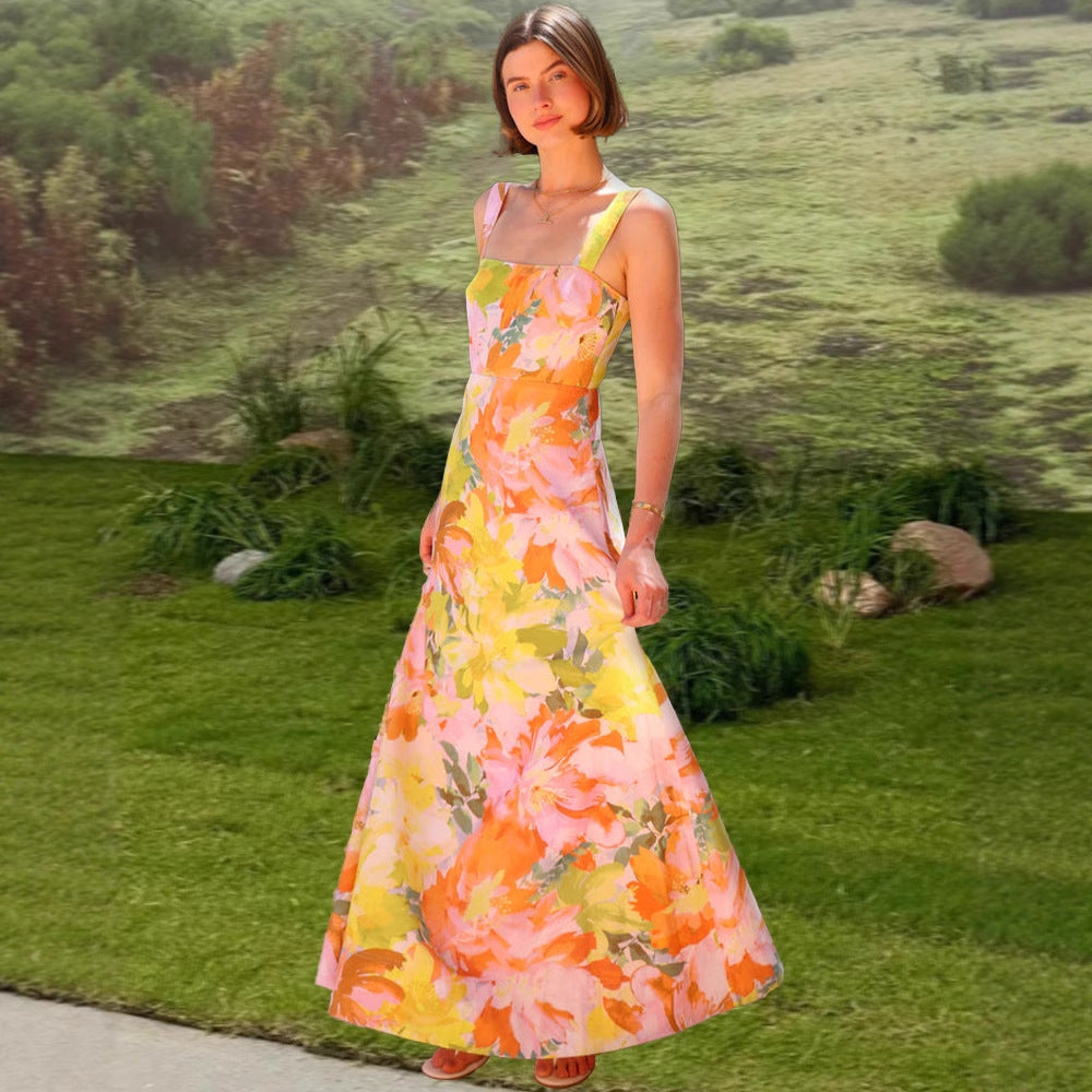 Damen Maxikleid mit floralen Mustern EB