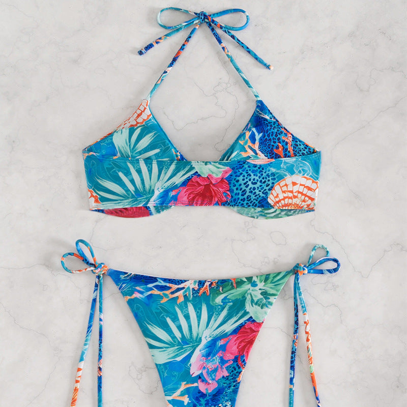 Damen Triangel-Bikini mit dekorativen Muschel-Details EB