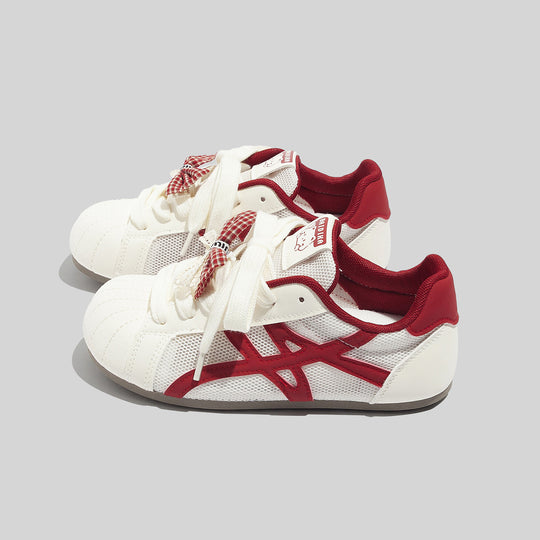 Damen Sportliche Sneakers mit verspieltem Schleifenakzent und atmungsaktivem Mesh-EB