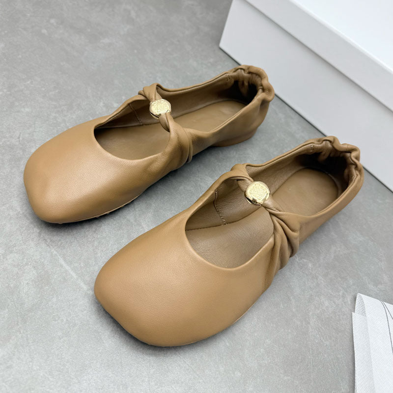 Damen Bequeme Ballerinas mit modischem Knoten-Detail EB