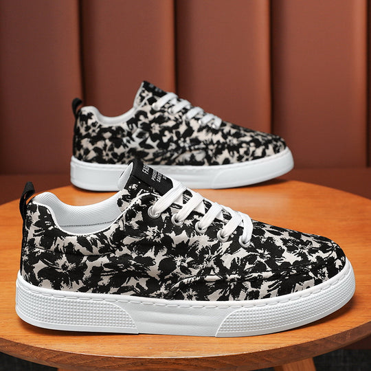 Damen Sneaker mit floralem Muster und flexibler Gummisohle EB