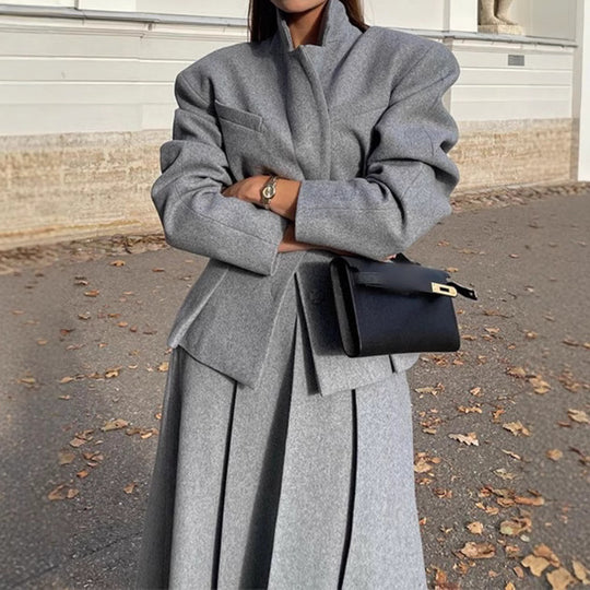 Damen Oversized Wollblazer im Smart-Casual-Stil EB