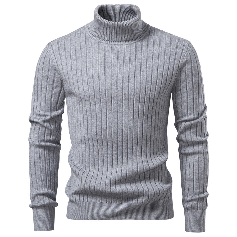 Herren Rollkragenpullover mit feinem Rippstrukturdesign EB