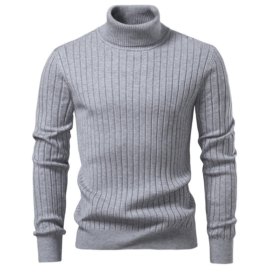 Herren Rollkragenpullover mit feinem Rippstrukturdesign EB