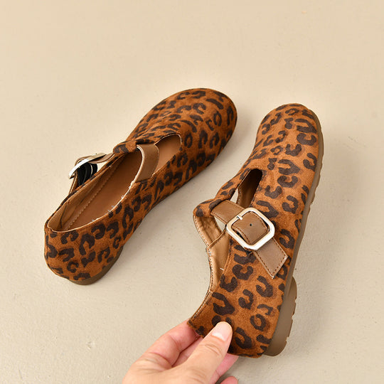 Damen Mokassins mit modischem Riemen und bequemer Sohle EB