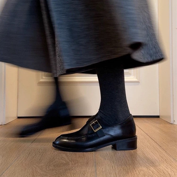 Damen elegante Mokassins mit Schnallenverzierung EB