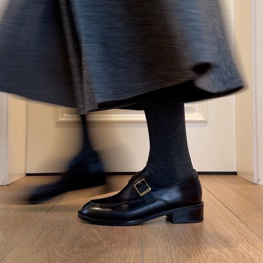 Damen elegante Mokassins mit Schnallenverzierung EB