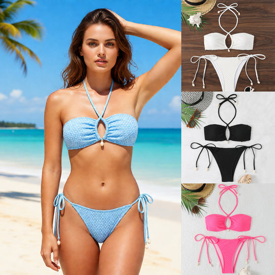 Damen Bikini-Set mit innovativem Bindemuster und modischem Cut-Out EB