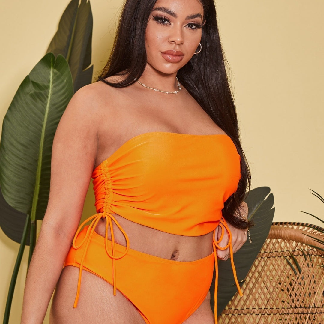 Damen Tankini-Set mit verstellbarem Wickel-Top und hochgeschnittenen Shorts EB