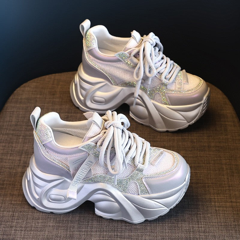Damen Chunky Sneakers mit futuristischem Design und atmungsaktivem Obermaterial EB