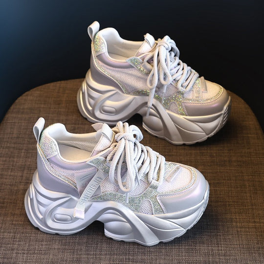 Damen Chunky Sneakers mit futuristischem Design und atmungsaktivem Obermaterial EB