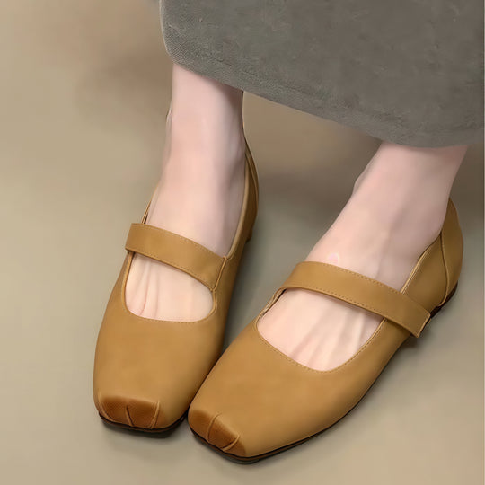 Damen Ballerinas mit verstellbarem Riemen und flexiblem Komfortfußbett EB