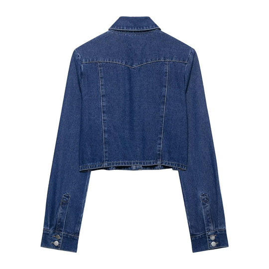 Damen Jeansjacke im lässigen Cropped-Stil EB